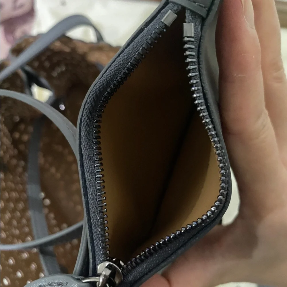 Alaïa Gray Laser-Cut Tote with Tan Interior